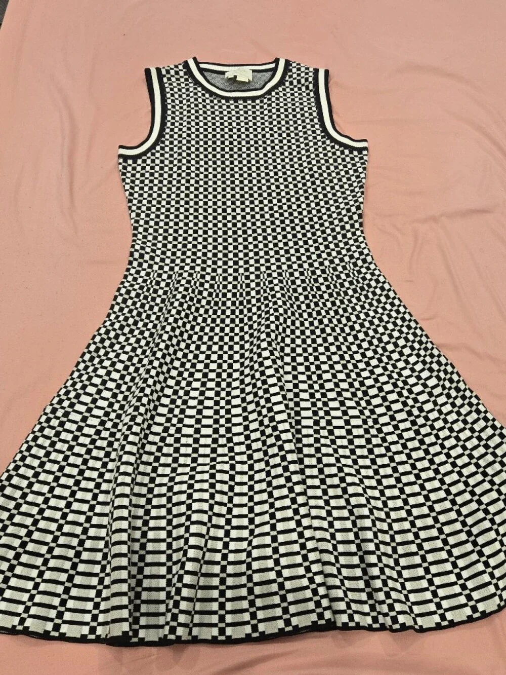 kate spade Black and White Check Knit Midi Dress Excellente Conditions‎